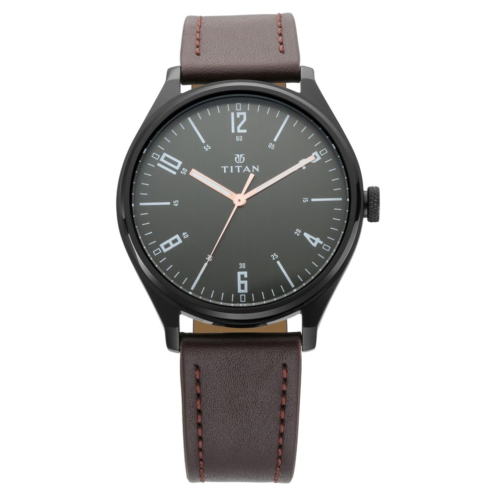 Titan 1802NL01 Men's Analog Leather Strap Watch | Original Titan Watch Bangladesh | Style Merchandise