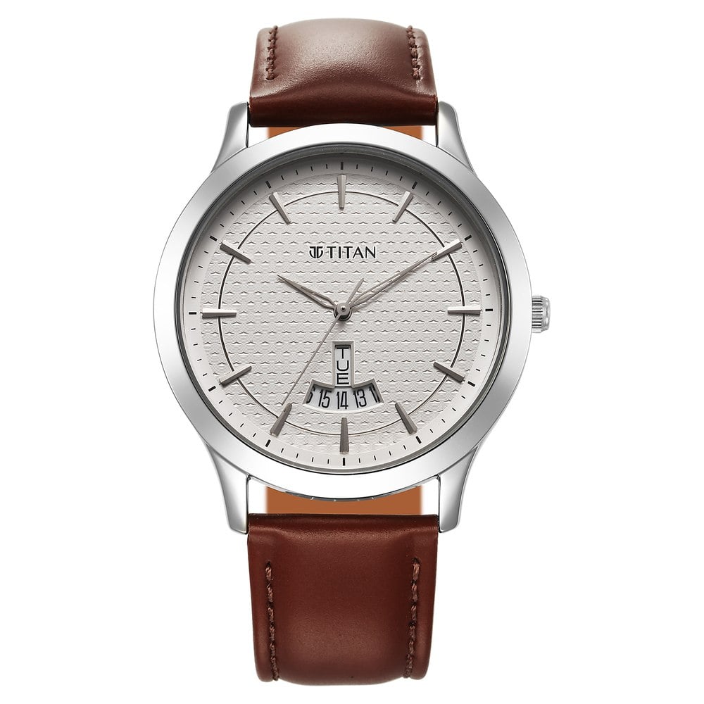 Titan 1825SL15 Men's Analog Leather Strap Watch | Original Titan Watch Bangladesh | Style Merchandise