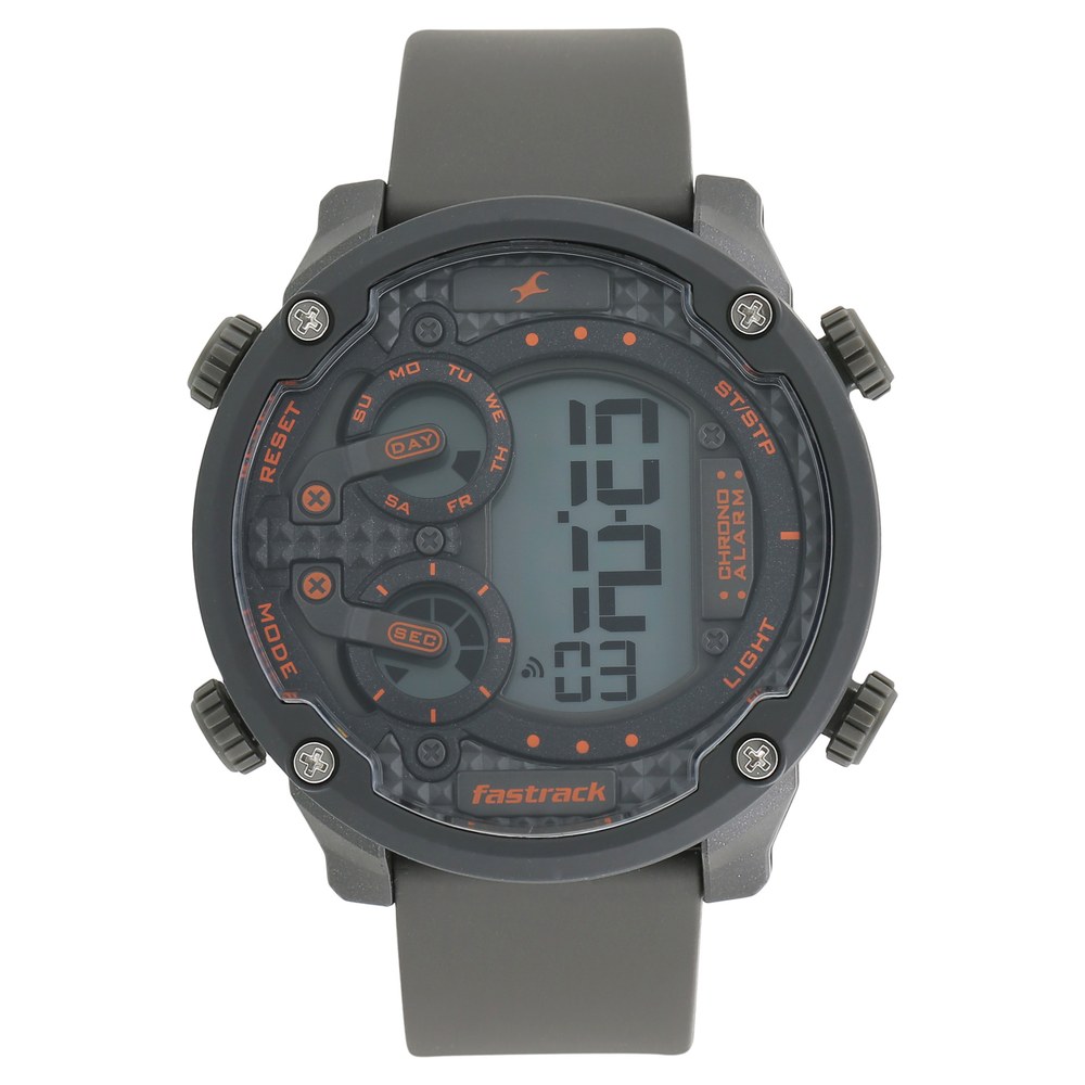 Fastrack 38045PP03 Trendies Digital Black Dial Silicone Strap Watch for Guys